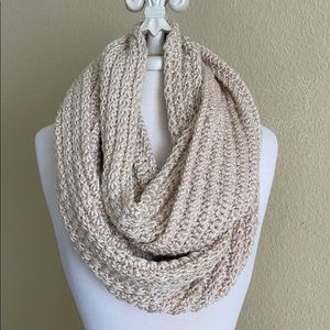 Infinity Star Stitched Scarf Handmade Cream